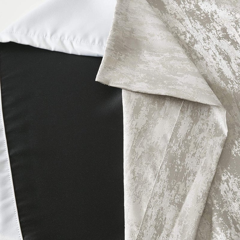 SUNSMART Sun Smart Cassius, Single Total Blackout Curtain for Bedroom, Luxurious Sheen Marble Jacquard, Window Treatment Panel, Rod Pocket Top, Easy to Hang, Fits 1.25" Rod, 50" x108" Grey/Silver - Image 4